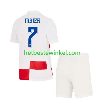 Kroatië Lovro Majer 7 Voetbalshirts Kind Thuis EK 2024